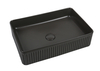 K521 Multi-Size Ribbed Ceramic Art Basin Vessel Sink, Various Colors
