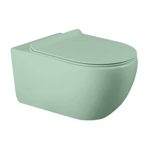 H837B Matt Aqua Green Wall Hanging Ceramic Toilet Bowl