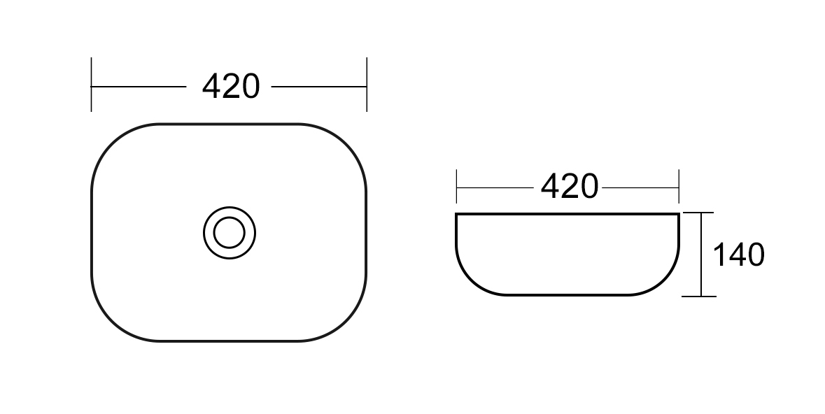 K520 Contemporary Colored Ceramic Vessel Sink, Square & Rectangular