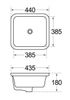 C301 44-59cm Square Design Dual-Size Undermount Basin for Vanity Cabinet