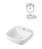 K668 42-60cm Squared Contour Art Basin for Modern Bathroom