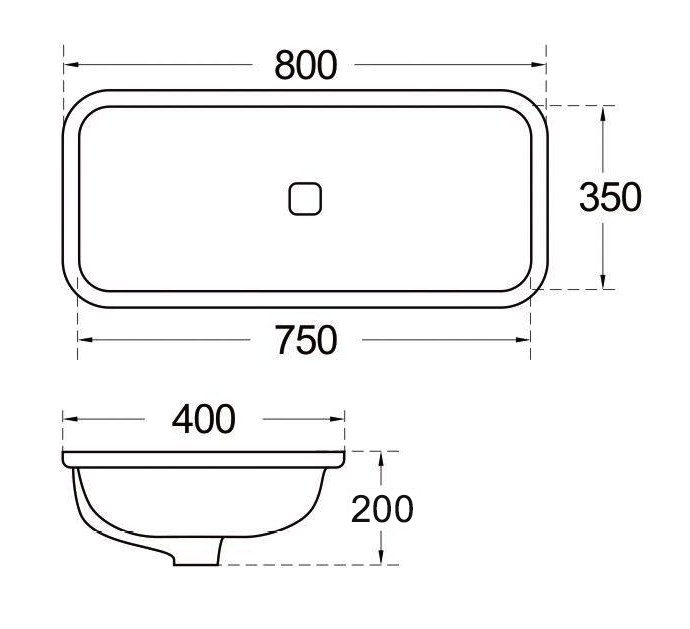 C330 80cm Large Undermount Basin for Modern Bathroom