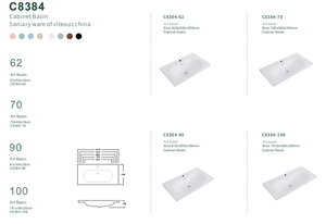 C8384 62-100cm Vitreous China Cabinet Basin Modern