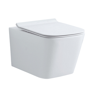 H814B Square Design Rimless Flushing Ceramic Wall Mounted Toilet