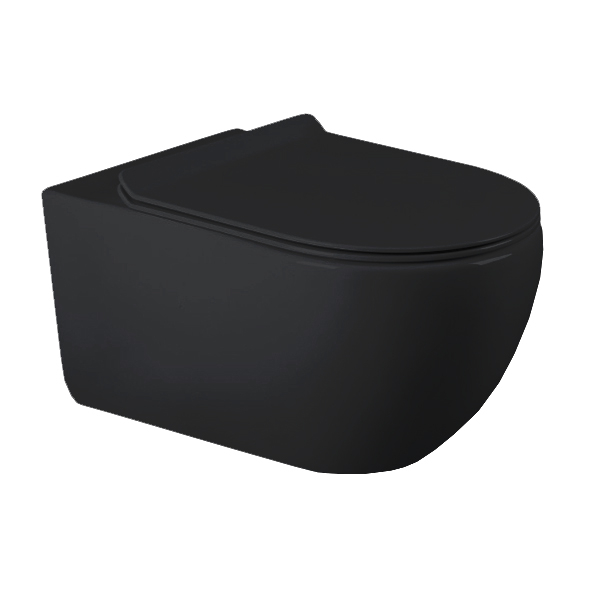 H837B Floating Wall Hanging Matt Black Ceramic Wc