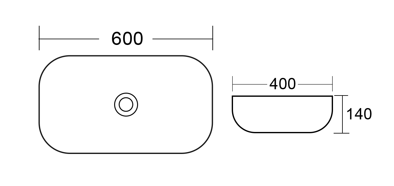 K520 Contemporary Colored Ceramic Vessel Sink, Square & Rectangular