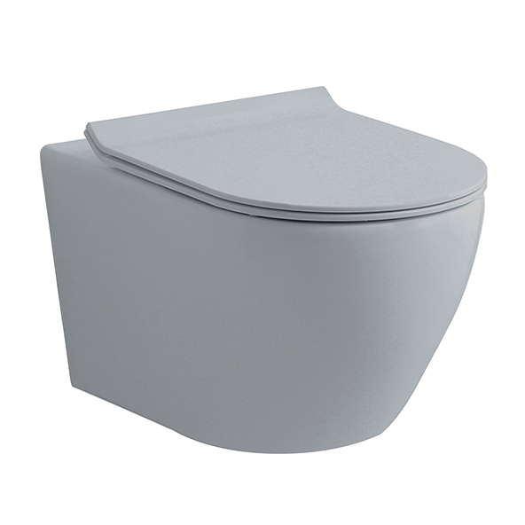 H817B Wall Mounted Matt Grey Color Bathroom Toilet