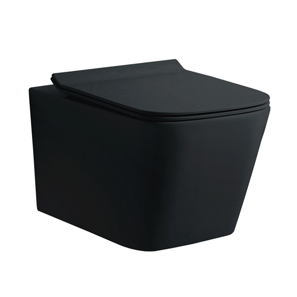 H814B Matt Black Wall Hung Rimless Toilet