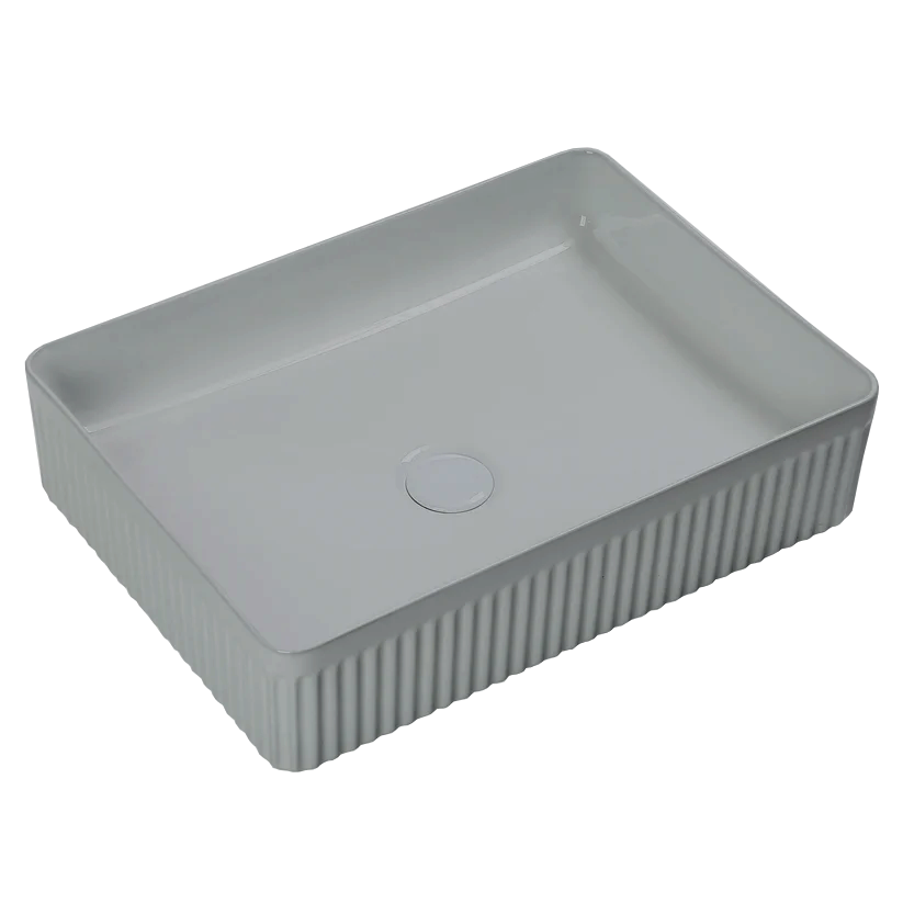 K521 Multi-Size Ribbed Ceramic Art Basin Vessel Sink, Various Colors