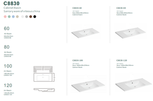 C8830 60-120cm Vitreous China Cabinet Basin Durable