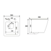 H814B Square Design Rimless Flushing Ceramic Wall Mounted Toilet