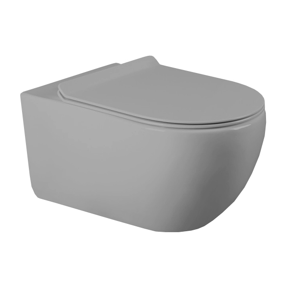 H837B Light Grey Wall Mounted Rimelss Flushing Toilet