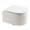 H511B Matt White Fluted Rimless Wall Mounted Hung Toilet
