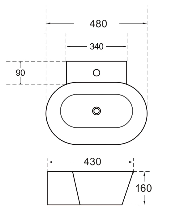K1036/K1037 Unique Colored Ceramic Art Basin, Round & Oval Vessel