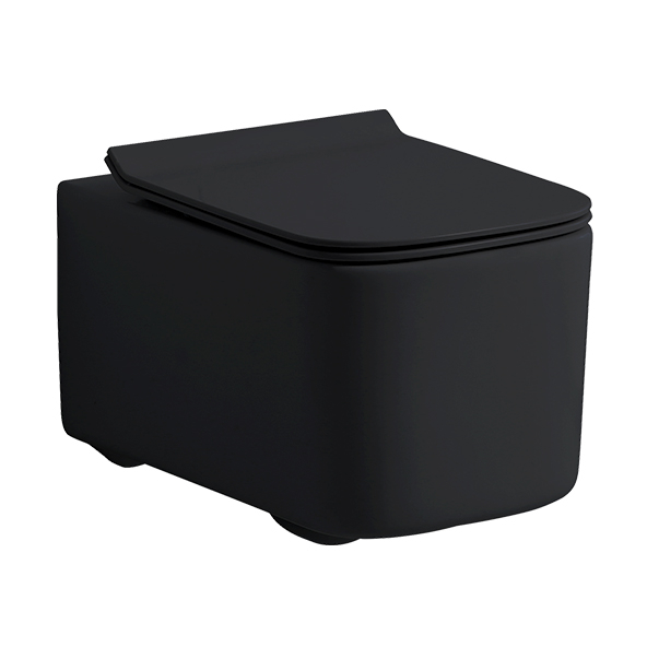 H832B Bathroom P Trap Wall-hung Black Toilet Bowl