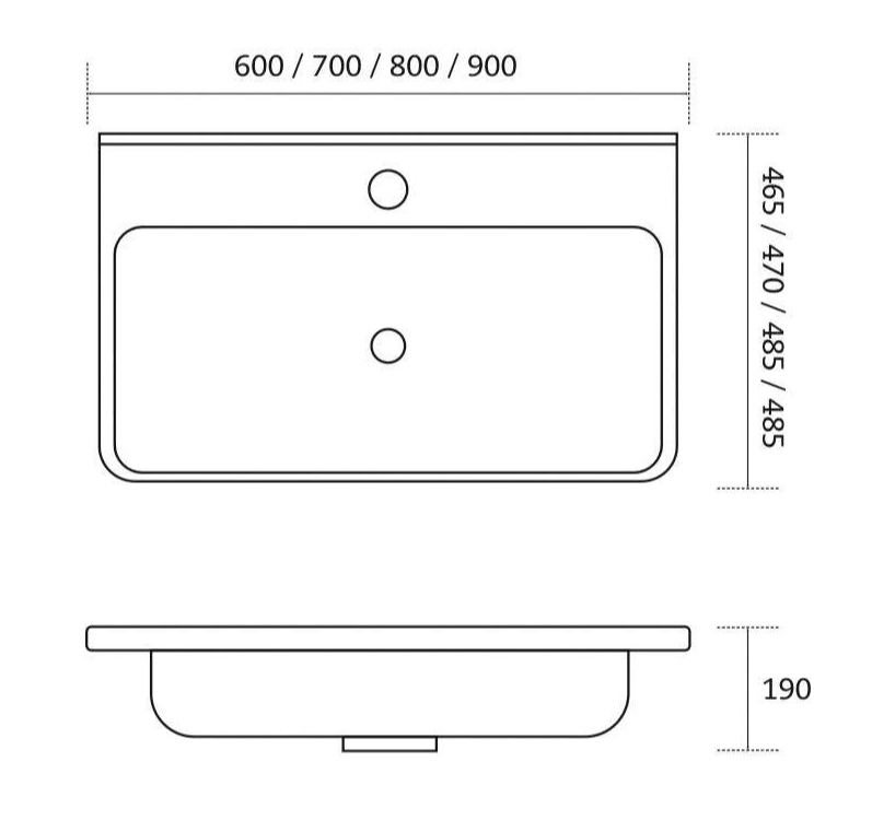C621 60-90cm Large Cabinet Basin for Vanity Unit