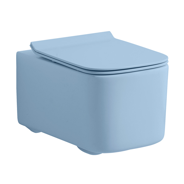 H832B Quality Flushing in Wall Blue Color Toilet Bowl