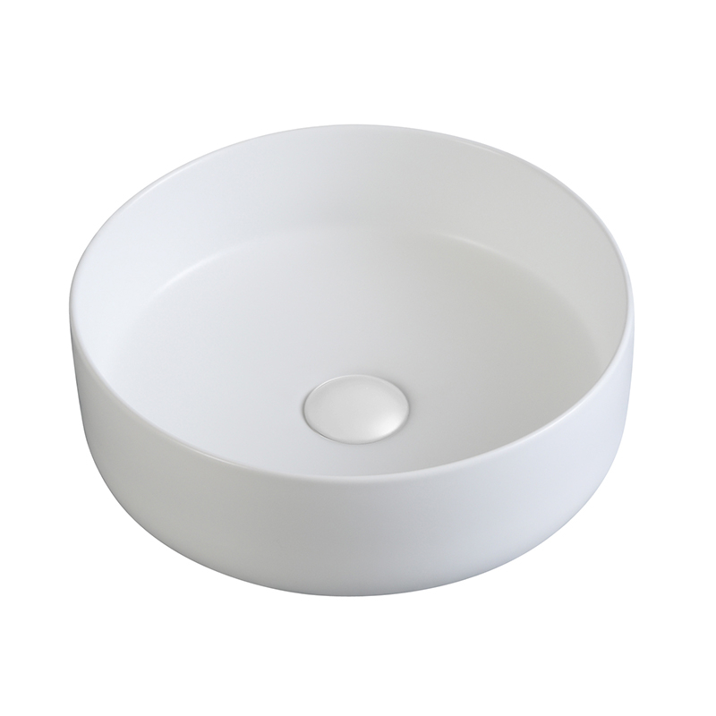 K510 Matt White Color Round Countertop Wash Basin