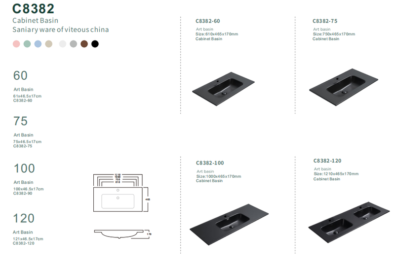 C8382 60-120cm Slim Profile Cabinet Basin Design