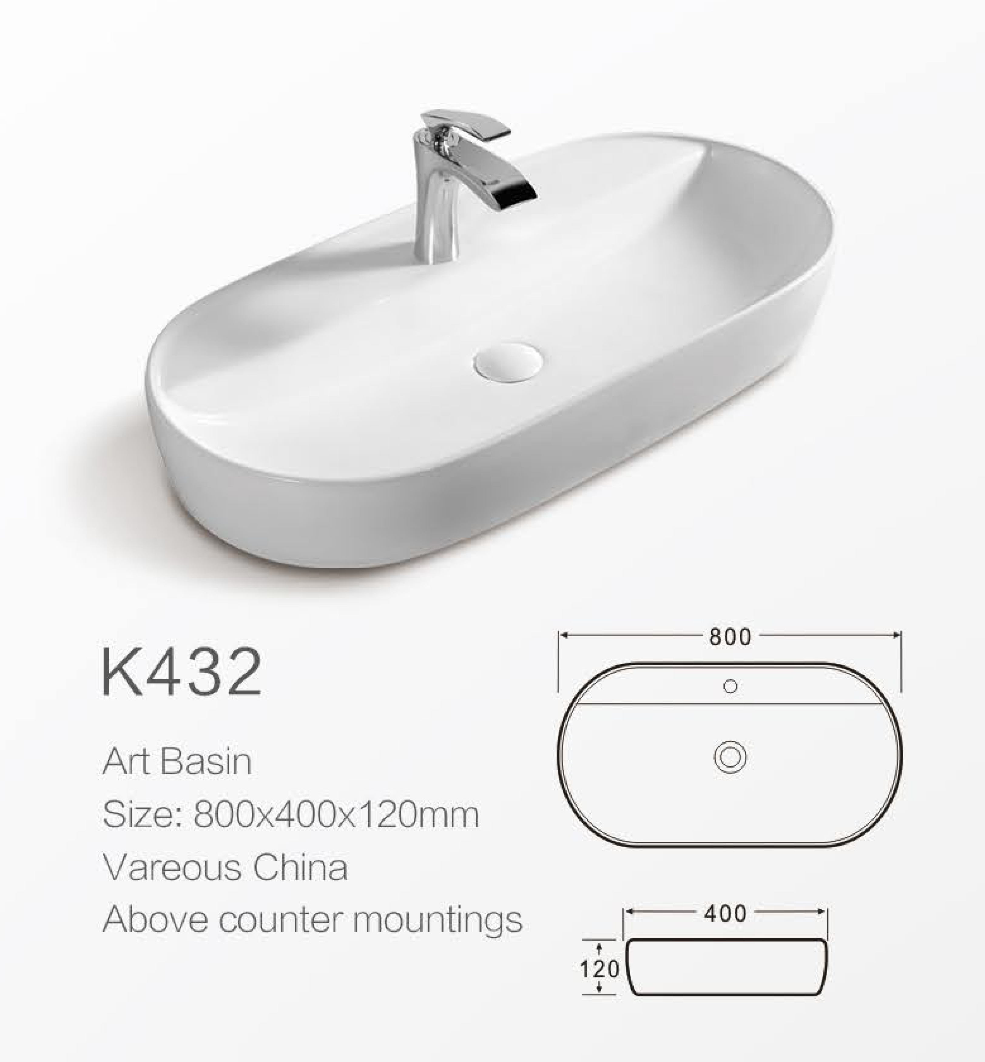 K625 40-80cm Cube Art Basin with Glossy Finish for Modern Bathroom