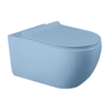 H837B Soft Closing Elongated Blue Color Wall Hung Toilet