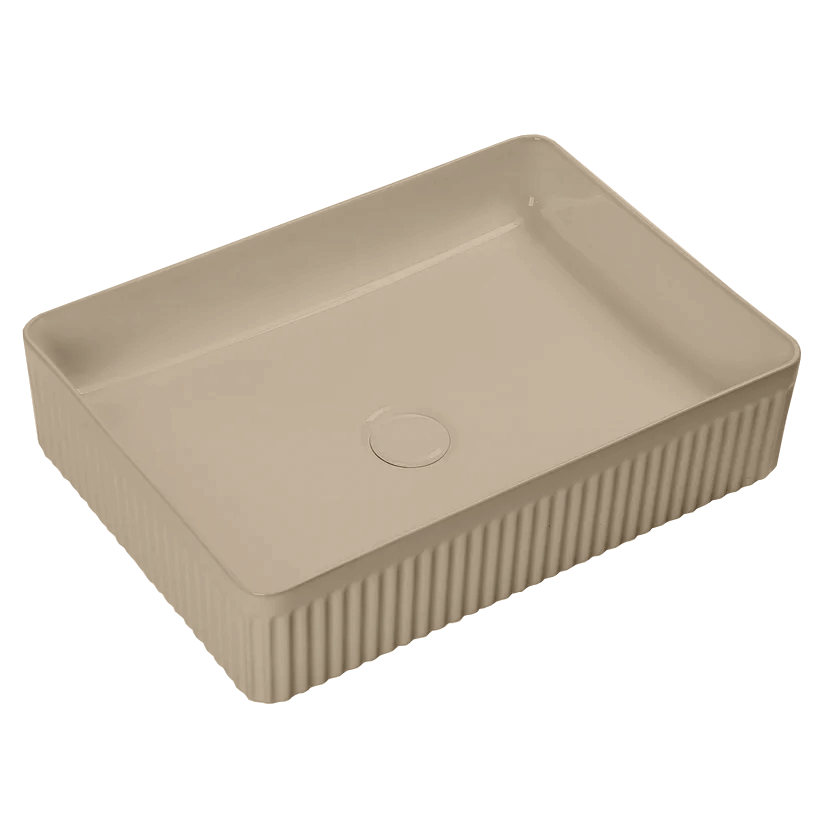 K521 Multi-Size Ribbed Ceramic Art Basin Vessel Sink, Various Colors