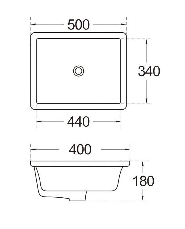 C313 50-70cm Compact Undermount Basin for Space Saving