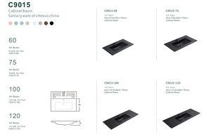 C9015 60-120cm Vitreous China Vanity Basin Modern